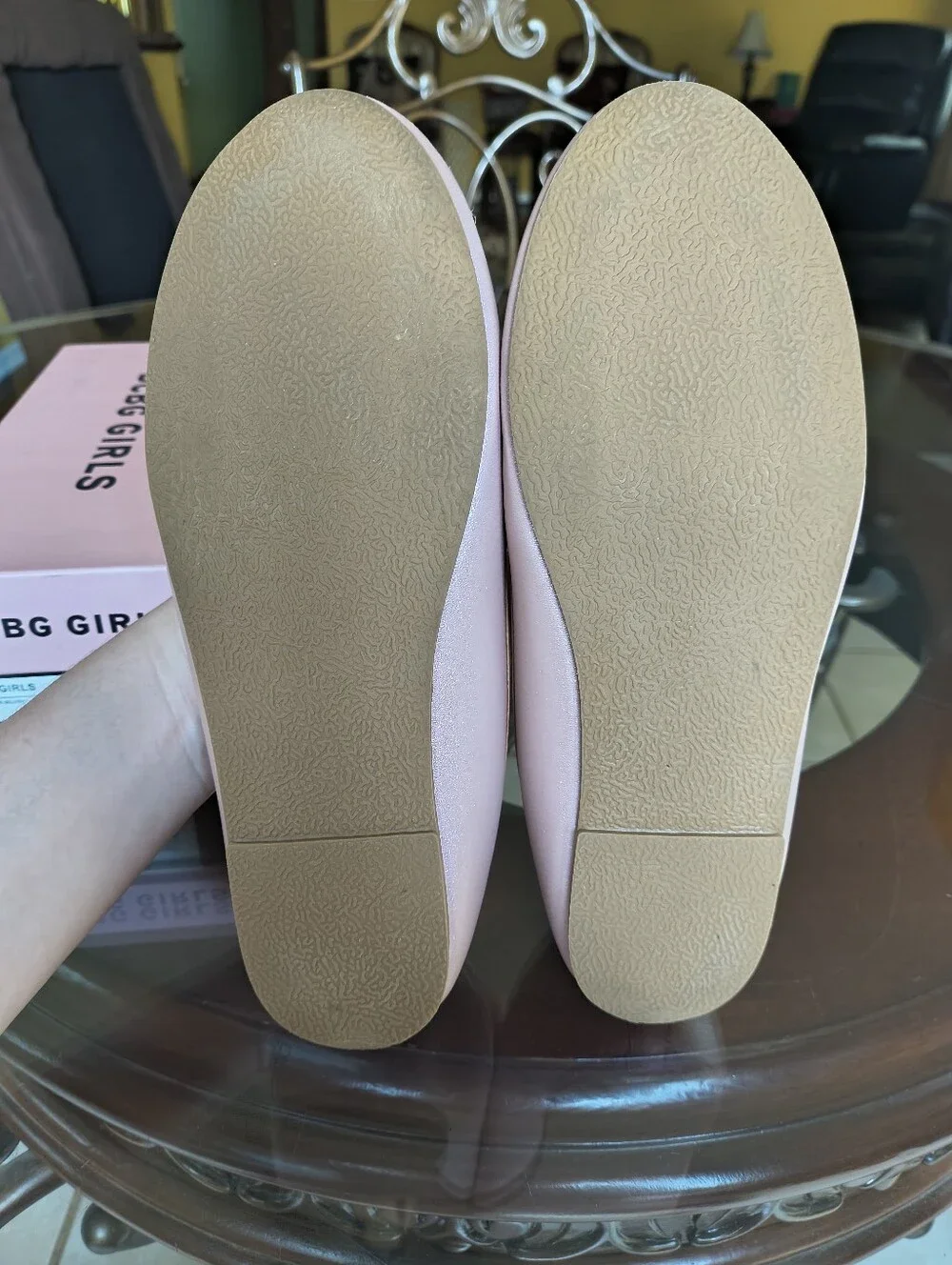 BCBG Girls Pink Flats With Crystal Bow
